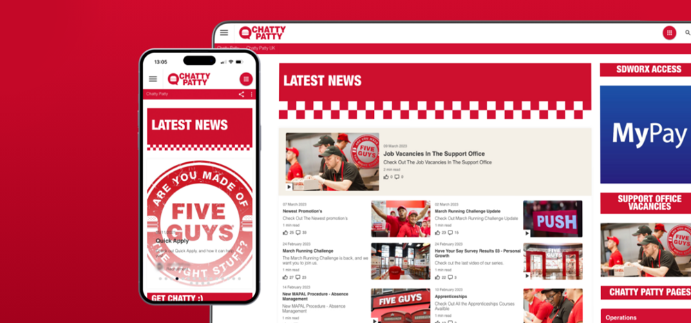 Five Guys enterprise intranet example