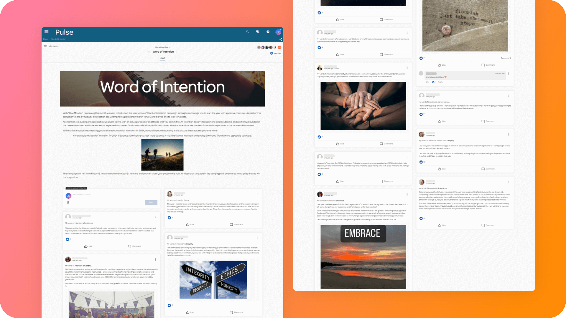 Ascenti intranet Word of Intention campaign